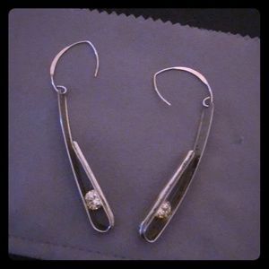 Sterling silv w/cubic zirconia artisan earrings.